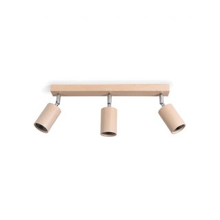 Plafonnier en Bois Naturel – Plafonnier Scandinave à 3 Spots par Lumavera