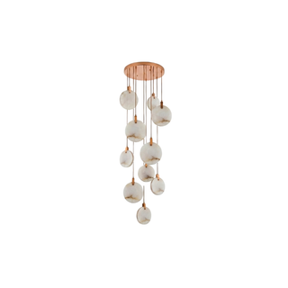 Copper Marble Chandelier – Modern Ceiling Light With Warm Ambient Lighting