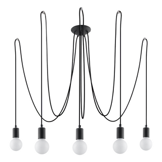 Minimalist Black Chandelier – 5-Light Modern Ceiling Light with Sleek Silhouette