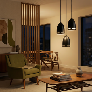 Gold Pendant Light – Designer Triple Light Fixture with Adjustable Cable | Modern Ceiling Lamp