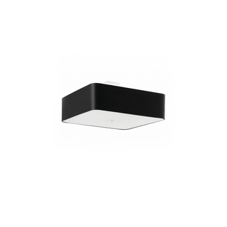 White Fabric Ceiling Light – Square Modern Fixture with Fabric Lampshade for Living Room