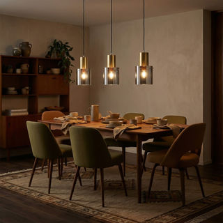 Pendant Lamp – Modern Glass Shade Pendant Light With Warm Ambient Lighting