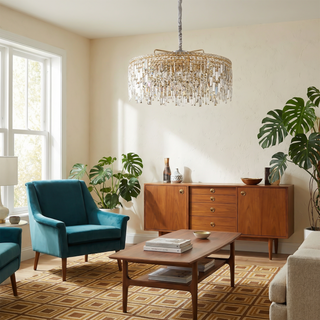 Contemporary Pendant Light – Modern Chandelier with Fluorescent Rings & Elegant Glow
