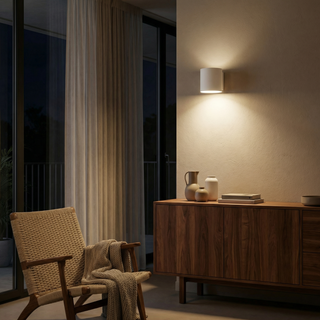 Modern Wall Light | White Cylindrical Lamp - Ambient Lighting Fixture by Lumavera