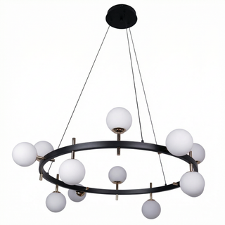 Contemporary Chandelier – Modern Pendant Light with Adjustable Height & 3000K Warm Light