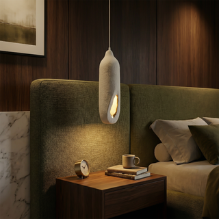 Modern Pendant Light – Beige Interior Pendant Lamp with LED Lighting & Touch Control