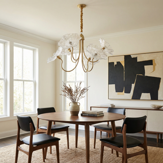 Modern Nordic Chandelier – Polished Chrome Scandinavian Pendant Light for Dining