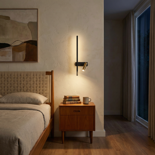 Adjustable LED Wall Light – Aluminium Dual Head Wall Sconce | Modern Black Gold Lighting
