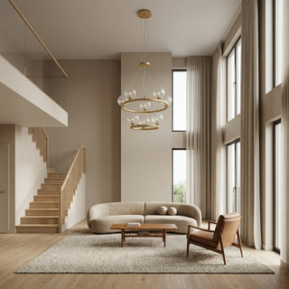 Modern Light Chandelier – Elegant Metal Glass Fixture with 12 Light Heads