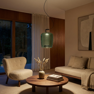 Art Deco Pendant Light – Stone Glass LED Pendant Lighting | Polished Chrome Finish