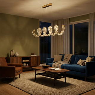 Floral Ceiling Light – Elegant Gold Tone Lamp With Soft Ambient Lighting