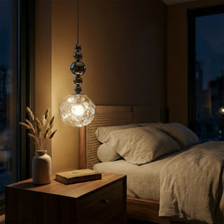 Chrome Pendant Light – Designer Metal Pendant Lamp for Stylish Bedroom Lighting