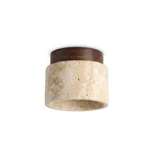Travertine Ceiling Light – Modern Compact Capsule Lamp with Warm LED Ambiance