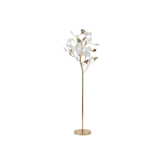 Metal Floor Lamp – Ginkgo Leaf Art Deco Lighting | Durable Plated Iron Lamp