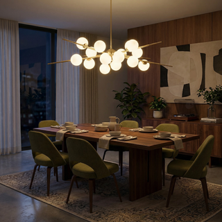 Aluminum Chandelier | Modern Living Room Lighting – Remote Control & Easy Installation