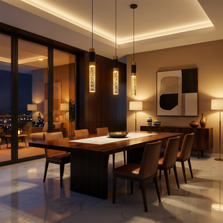 LED Pendant Light – Modern Indoor Pendant Light with Metal Finish & Clear Diffuser