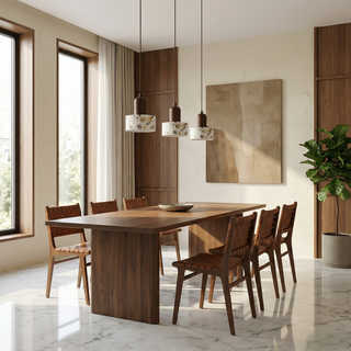 LED Pendant Light – Modern Pendant Lamp with Travertine Stone Shade | Warm Ambient Lighting