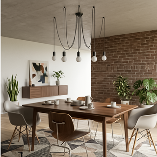 Minimalist Black Chandelier – 5-Light Modern Ceiling Light with Sleek Silhouette
