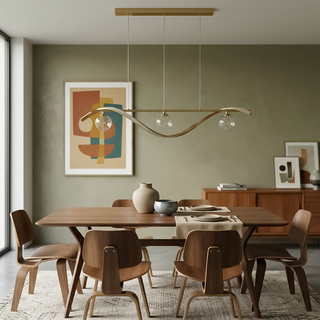 Minimalist Chandelier – Modern Pendant Light With Clear Glass & Iron Fixture
