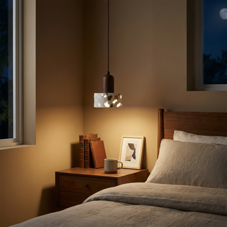 LED Pendant Light – Modern Pendant Lamp with Travertine Stone Shade | Warm Ambient Lighting