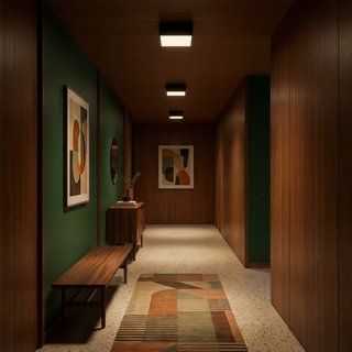 Black Ceiling Light – Minimalist Square Ceiling Lamp for Modern Living Room