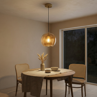 Glass Pendant Lamp – Modern Pendant Light with LED Lighting & Adjustable Height