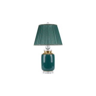 Metallic Table Lamp – Emerald Green Lamp with Soft Ambient Lighting for Living Room