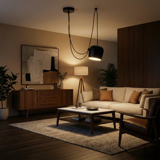 Industrial Pendant Light – Modern Metal Hanging Lamp With E27 Bulb Fixture