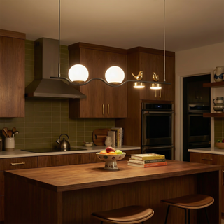 Milky Glass Pendant Light – Modern Two-Ball Pendant Lighting With Soft Warm Glow