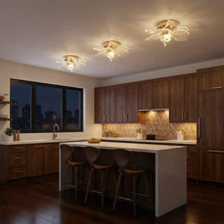 Gold LED Ceiling Light – Modern Nordic Design Acrylic Fixture for Living Room