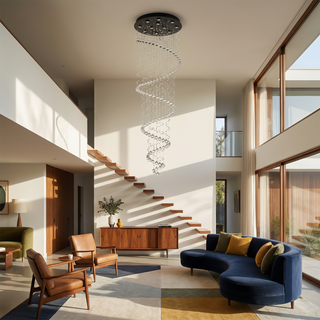 Gold Ceiling Light – Prestige Crystal Ceiling Lamp with Luxury Metal Pendant