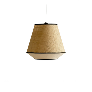 Beige Pendant Light – Natural Pendant Light With Woven Fabric Lamp & Adjustable Cord