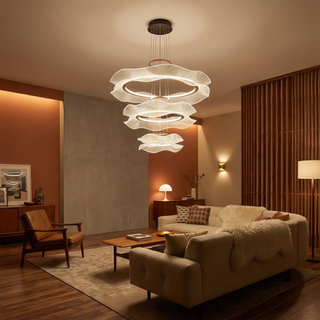 Suspension LED acrylique – Lampe suspendue moderne avec abat-jour en acrylique blanc et finition en fer