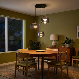 Gray Pendant Light – Modern LED Hanging Lamp With Adjustable Height