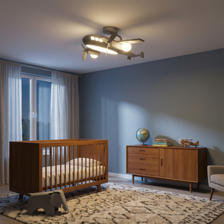 Bamboo Ceiling Light – Natural Kids Ceiling Lamp with LED Warm Ambient Lighting