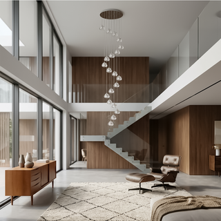 Modern Crystal Chandelier – Elegant LED Pendant Light Fixture for Living Room