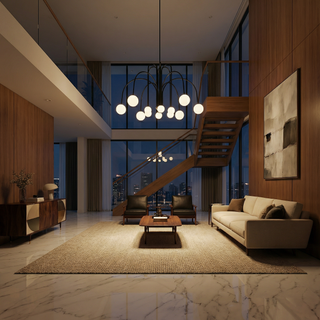 Modern Wrought Iron Chandelier | Italian Design Sculptural Lighting Fixture