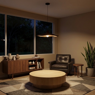 Resin Pendant Light – Wabi-Sabi Wood-Look Pendant with Adjustable Cable
