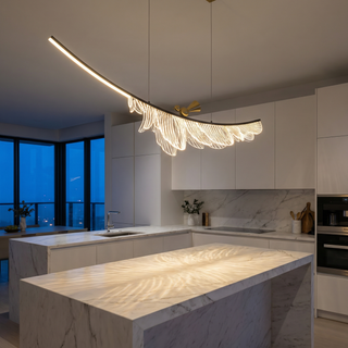 Modern Metal Pendant Light – White LED Dining Room Lighting Fixture