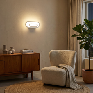 Applique murale minimaliste blanche – Luminaire de salon moderne | Lampe finition mate