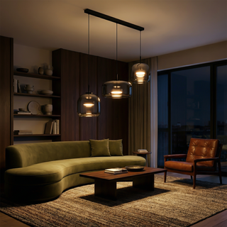 Nordic Glass Pendant Light – Minimalist Pendant Light with Polished Steel Finish