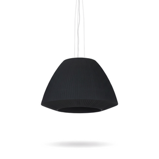 Lustre en tissu noir – Lampe plissée moderne en tissu pour l'éclairage du salon