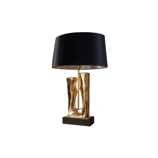 Visual Comfort Lamp – Modern Table Lamp with Gold Finish & Sculptural Black Design