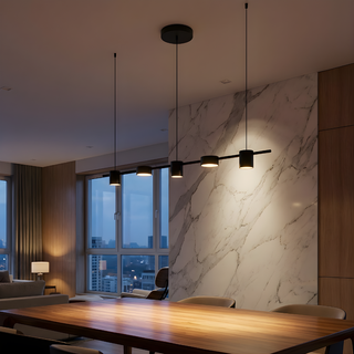 Pendant Light – Modern Metal Pendant Lamp with Gold Black Circular Lampshade