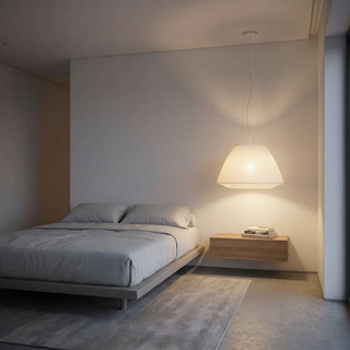 Lustre en tissu blanc – Lampe en tissu plissé | Éclairage moderne pour salon