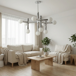 Nordic Glass Chandelier – Modern Ceiling Light | Scandinavian Lighting Fixture