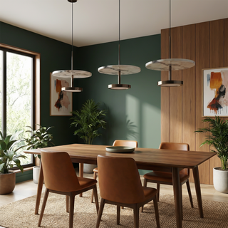 Natural Stone Pendant Light – Black LED Adjustable Hanging Light Bedroom