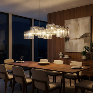 Crystal Pendant Lamp – Modern E14 Light Fixture | Dimmable Dining Room Lighting