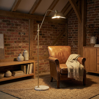 Gold Metal Floor Lamp | Marble LED Lighting - Luxury Living Room Decor