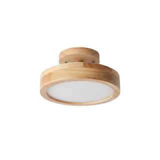 Nordic Wooden Ceiling Light – Scandinavian LED Surface Mount Lamp with Warm Wood Finish